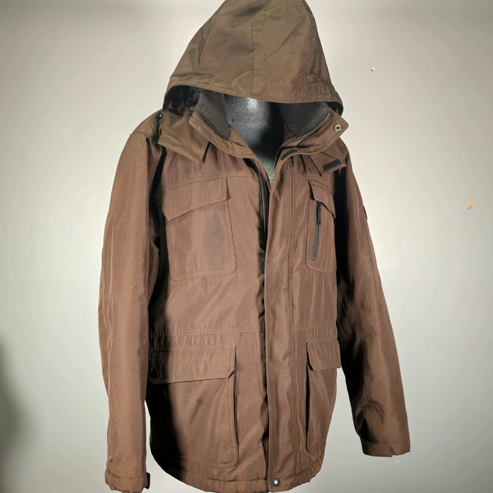 EUC Calvin Klein Men's Brown hooded Jacket XL